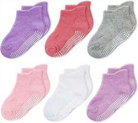 img 4 attached to Comfortable And Safe Toddler Non-Slip Socks With Grips: CozyWay Baby Collection