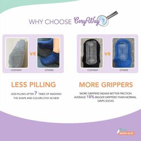 img 1 attached to Comfortable And Safe Toddler Non-Slip Socks With Grips: CozyWay Baby Collection