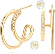 позолоченные c-образные серьги-кольца с толстым дизайном бесконечности - простой гипоаллергенный ювелирный подарок для женщин от loyata из 14-каратного золота логотип