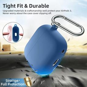 img 2 attached to Maledan AirPods 3Rd Gen Case Cover, Triple Layer Protective Liquid Silicone Shockproof Soft Skin Friendly LED Visible 2021 Release For Apple AirPod 3 Charging Case