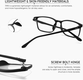 img 1 attached to SUNGAIT TR90 Ultra Lightweight Bluelight Blocking Glasses For Reading And Gaming - Rectangular & Round Style