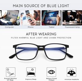 img 3 attached to SUNGAIT TR90 Ultra Lightweight Bluelight Blocking Glasses For Reading And Gaming - Rectangular & Round Style