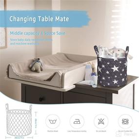 img 1 attached to 🌙 Starry Night Baby Cotton Storage Basket: Reversible, Nursery Essential for Lulu Moon, Foldable & Machine Washable