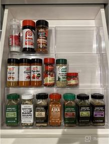 img 1 attached to Efficient YCOCO 3 Tier Expandable Spice Rack: Perfect Kitchen Countertop, Cabinet and Pantry Organizer for Slanted Spice Bottle Storage Tray, Clear Plastic Shelf for Condiments