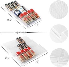 img 3 attached to Efficient YCOCO 3 Tier Expandable Spice Rack: Perfect Kitchen Countertop, Cabinet and Pantry Organizer for Slanted Spice Bottle Storage Tray, Clear Plastic Shelf for Condiments