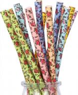 jumbo floral paper straws - perfect for weddings, parties, and crafts! logo