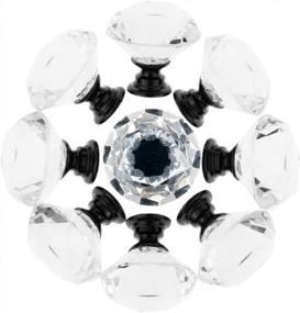 img 3 attached to Upgrade Your Cabinets With Stylish Diamond Shaped Crystal Glass Drawer Knobs: 6 Pack Set With 30Mm Pull Handles In Sleek Black Finish