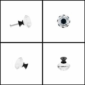 img 1 attached to Upgrade Your Cabinets With Stylish Diamond Shaped Crystal Glass Drawer Knobs: 6 Pack Set With 30Mm Pull Handles In Sleek Black Finish