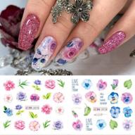 get creative with our exquisite flower nail art sticker set - 12 sheets of spring and summer floral designs for diy acrylic nails logo