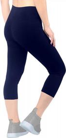 img 3 attached to 4HOW Womens High Waisted Yoga Capri Leggings Cotton Spandex Workout 3/4 Pants