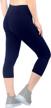 4how womens high waisted yoga capri leggings cotton spandex workout 3/4 pants logo