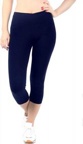 img 2 attached to 4HOW Womens High Waisted Yoga Capri Leggings Cotton Spandex Workout 3/4 Pants