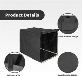 img 2 attached to 🐾 Black Durable Pet Kennel Cover for 24 30 36 42 48 Inch Wire Dog Crate by POP DUCK