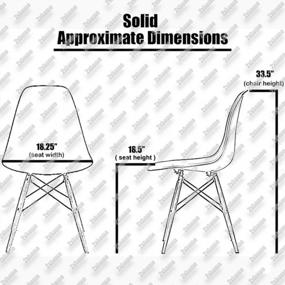 img 1 attached to Set Of 4 White Plastic Side Dining Chairs With Natural Wood Legs - Modern Design, No Arms, And Back Support