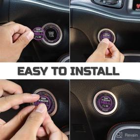 img 2 attached to 🚀 TOOLEPIC Engine Start Stop Button Overlay Sticker - Plum Crazy Purple - Compatible with Dodge Ram 1500 Challenger Charger Durango Accessories 2015-2022 - Push to Release Hell Badge Unique Style - Ideal for Decals