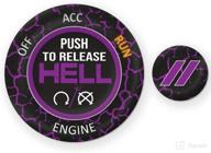 🚀 toolepic engine start stop button overlay sticker - plum crazy purple - compatible with dodge ram 1500 challenger charger durango accessories 2015-2022 - push to release hell badge unique style - ideal for decals logo