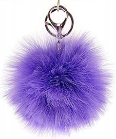 img 1 attached to Dark Lilac Marabou Pom Keychain With Feathered ZUCKER Prominence