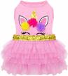 🦄 kyeese unicorn tiered layer tutu tulle dog birthday party dress with sequins - perfect for small dogs logo