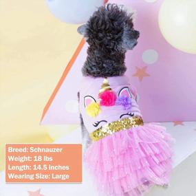 img 2 attached to 🦄 KYEESE Unicorn Tiered Layer Tutu Tulle Dog Birthday Party Dress with Sequins - Perfect for Small Dogs