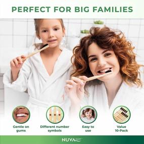 img 1 attached to 🌱 Compostable Bamboo Toothbrushes with Charcoal Bristles - Eco-Friendly, Natural, Vegan, Biodegradable (Pack of 10)