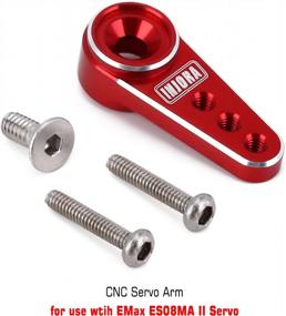 img 1 attached to INJORA RC Servo Steering With Mount Bracket And Arm For Axial SCX24 Upgrade Parts - Red