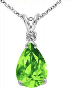 img 1 attached to Sterling Silver Peridot And Diamond Pendant - Voss+Agin 2.5 CTW With 18'' Chain
