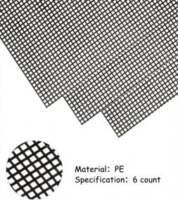 img 3 attached to Set Of 3 Large Mesh Plastic Canvas Sheets (19.6 X 13 Inches, Black) For Embroidery, Acrylic Yarn Crafting, Knitting, And Crocheting Projects - 6 Total Pieces Included