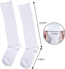img 2 attached to Women'S Cotton Knee High Socks 4 Pairs, Solid Knit Casual Knee Socks