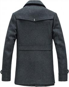 img 1 attached to Men'S Wool-Blend Pea Coat With Removable Inner Collar And Classic Stand Collar By Chouyatou