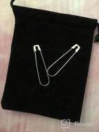img 1 attached to Stylish Cartilage Sterling Silver Big Hoop Earrings: Elegant Minimalist Safety Pin Design for Women & Girls, Dangle Drop 37mm review by Amanda Stevenson