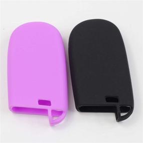 img 3 attached to 🔑 2-Pack Rubber Key Fob Remote Control Cover for Dodge Durango Journey Dart Challenger Jeep Renegade Fiat - Keyless Entry Holder Jacket