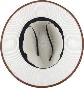 img 2 attached to UPF50+ Muryobao Womens Wide Brim Straw Panama Fedora Sun Hat - Perfect For Summer Beach!