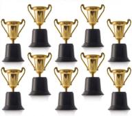 12 pack 5 inch golden metallic plastic trophies for kids boys girls competitions awards party favors props classroom rewards prizes games school field day logo