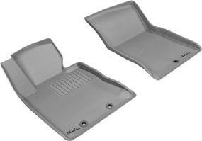 img 4 attached to Custom Fit Kagu Rubber Gray All-Weather Floor Mat for Hyundai Genesis Models - 3D MAXpider Front Row