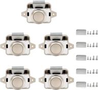 🚪 lenkrad rv push button drawer latch: 5-pack camper cupboard knob with abs & zinc alloy construction, ideal for caravans, yachts, boats, motorhome cabinets, and drawers логотип