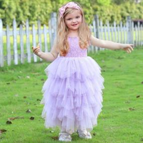 img 3 attached to Cilucu Baby Girls Maxi Dress: Sleeveless Tutu Flower Girl Dress With A-Line Cut And V-Back Design