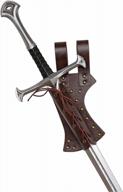 leather sword frog for larp and medieval costumes - belt accessory for sword holster, rapier and knight swords (note: longsword not included) by hzman logo
