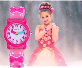img 3 attached to Детские наручные часы 3D с мультяшным бантом для мальчиков и девочек в возрасте от 3 до 12 лет