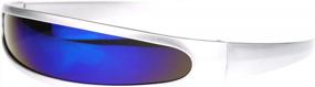 img 2 attached to Futuristic Cyclops Sunglasses With Mirror Lens Monolens For Robotic Look