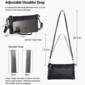 img 2 attached to Lecxci Leather Crossbody Purses Clutch Phone Wallets With Card Slots For Women