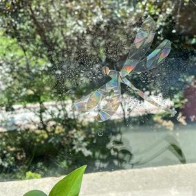 img 2 attached to 🐉 Dragonfly Window Clings - Anti-Collision Glass Alert Prism Decals - Bird Strike Prevention - Glass Door Decor, 30 Pieces, JD012QINGTING