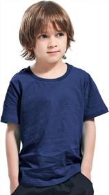 img 3 attached to Удобная и стильная: футболка COSLAND для мальчиков из плотного хлопка с короткими рукавами и круглым вырезом