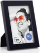 solid wood picture frame with high definition glass for table top and wall mounting - rpjc 5x7 inch photo frame in black logo