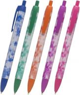trending tie-dye ballpoint pens - pack of 5 with black ink, made in the usa - perfect for school, office or home use, ideal gift for kids and adults (assorted colors) logo