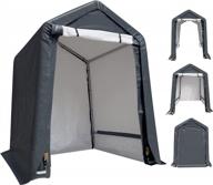 🏍️ dark gray asteroutdoor 6x6 ft waterproof and uv resistant portable garage shelter with rollup zipper door - ideal for storing bicycles, motorcycles, atvs, gardening vehicles and carports logo