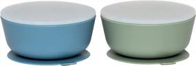 img 4 attached to Leakproof Silicone Suction Bowls For Babies With Premium Plastic Lids - Durable & Strong For Toddlers - Extra Strong Suction & Easy-Release Tab - Dishwasher, Microwave & Freezer Safe - Set Of 2