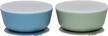 leakproof silicone suction bowls for babies with premium plastic lids - durable & strong for toddlers - extra strong suction & easy-release tab - dishwasher, microwave & freezer safe - set of 2 logo