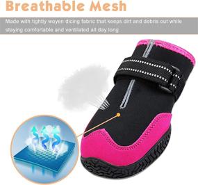 img 3 attached to 👟 KEIYALOE Pink Dog Shoes for Hot Pavement and Paw Protection | Breathable Dog Boots for Hardwood Floors | Adjustable Reflective Straps | Small Medium Large Dogs | Hiking Outdoor | Set of 4 Booties