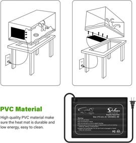 img 3 attached to 🔥 Simple Deluxe 6"x8" Reptile Heating Pad Under Tank Heater: Terrarium Warmer Heat Mat with Digital Thermometer and Hygrometer for Amphibian and Small Pet Care