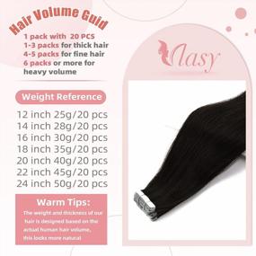 img 1 attached to Vlasy Tape-In Hair Extensions - Chocolate Brown, 12 Inch, 20Pcs - Real Human Hair